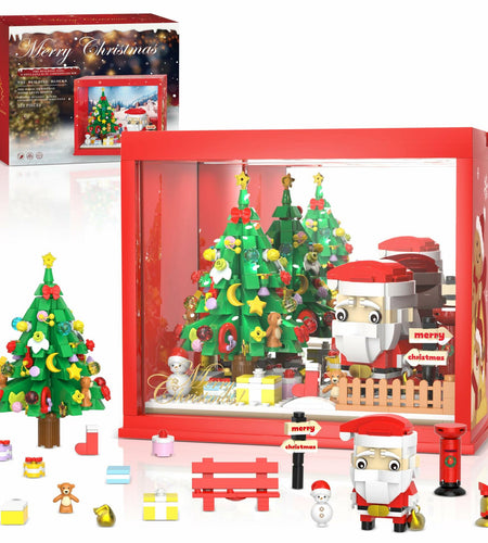 Bestbase Santa Claus Christmas Tree Building Blocks Kit 512pc LED Light