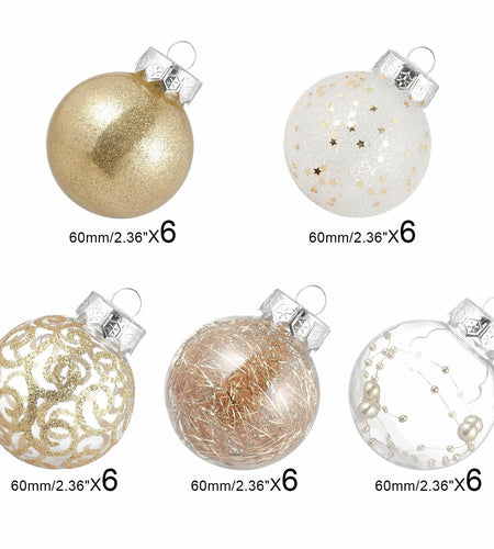 [Like New] YYHUAWU Christmas Ball Ornaments Hanging Tree Decorations Set Xmas Decor