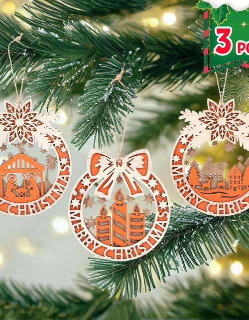 Load image into Gallery viewer, Wooden Christmas Tree Ornaments Hanging Decorations Home Indoor Party Decor
