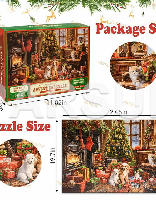 Load image into Gallery viewer, Christmas Advent Calendar 2025 Fireplace Jigsaw Puzzle 1000pc 27.6x19.7in
