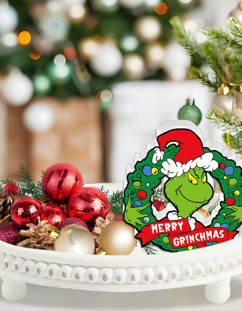 Load image into Gallery viewer, Whoville Merry Christmas Wood Sign Funny Tiered Tray Farmhouse Decor
