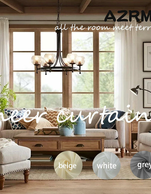 Load image into Gallery viewer, AZRMT Long Sheer Curtains 37x120in Rod Pocket Light Filtering Beige 2 Panels
