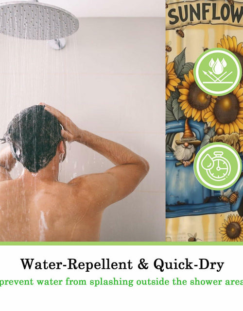 Load image into Gallery viewer, TIPIPARK Sunflower Shower Curtain 72x72 Waterproof Polyester with 12 Hooks
