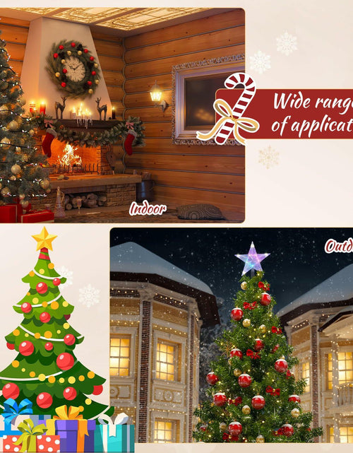 Load image into Gallery viewer, Riakrum Christmas Star Tree Topper Lights 9.5in USB Remote Multicolor 2pcs
