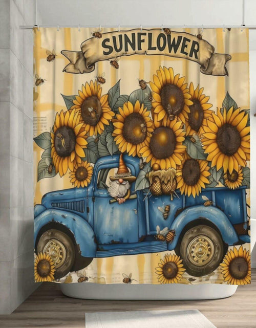 Load image into Gallery viewer, TIPIPARK Sunflower Shower Curtain 72x72 Waterproof Polyester with 12 Hooks

