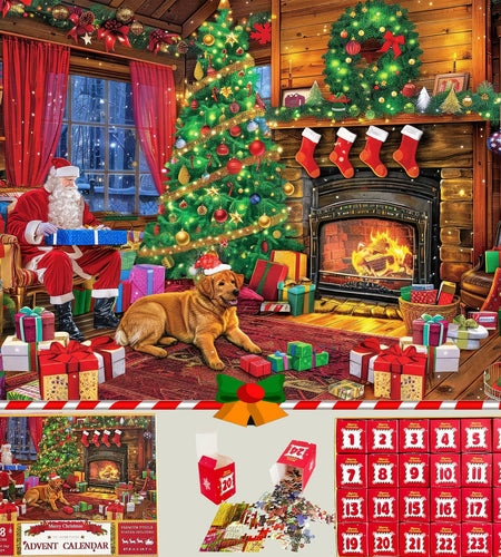 Puzzle Advent Calendar 2024 1008PCS 24 Days Countdown 27.56x19.68 Inch