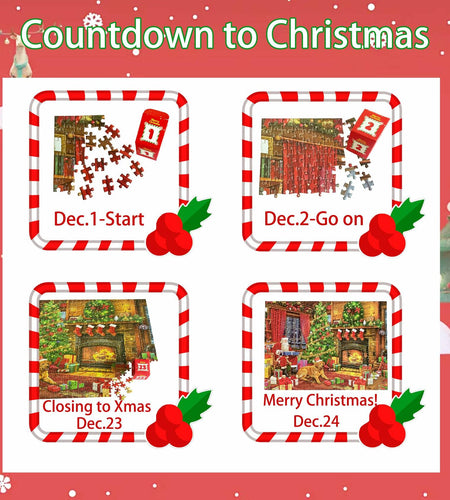 Puzzle Advent Calendar 2024 1008PCS 24 Days Countdown 27.56x19.68 Inch