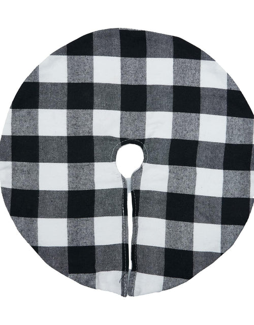 Load image into Gallery viewer, 4 Pack Christmas Tree Skirt 15" Black White Buffalo Plaid Holiday Decor
