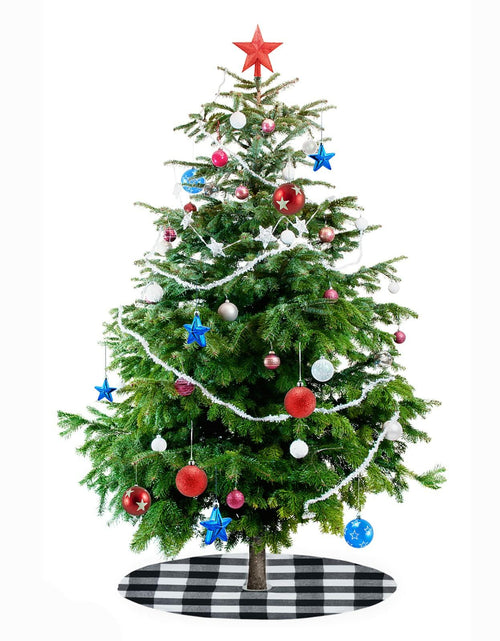 Load image into Gallery viewer, 4 Pack Christmas Tree Skirt 15" Black White Buffalo Plaid Holiday Decor
