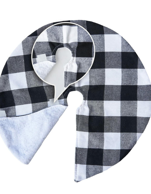 Load image into Gallery viewer, 4 Pack Christmas Tree Skirt 15" Black White Buffalo Plaid Holiday Decor
