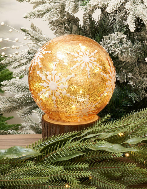 Load image into Gallery viewer, Diahom Christmas Table Decorations 6in Champagne Gold Snowflake Ball
