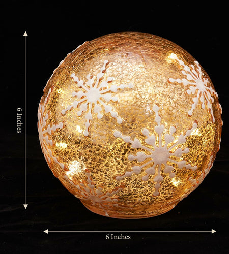 Diahom Christmas Table Decorations 6in Champagne Gold Snowflake Ball