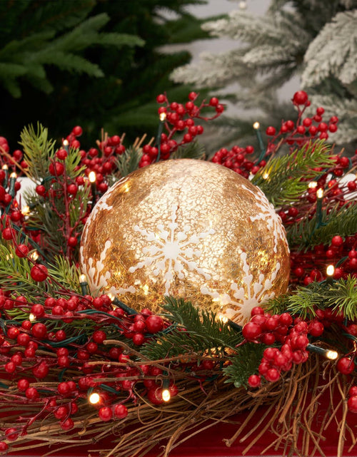Load image into Gallery viewer, Diahom Christmas Table Decorations 6in Champagne Gold Snowflake Ball
