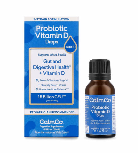 CalmCo Probiotic Vitamin D Drops Infant Child Gut Health Unflavored 15ml 1pc