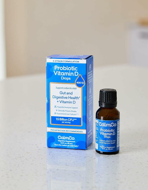 Load image into Gallery viewer, CalmCo Probiotic Vitamin D Drops Infant Child Gut Health Unflavored 15ml 1pc
