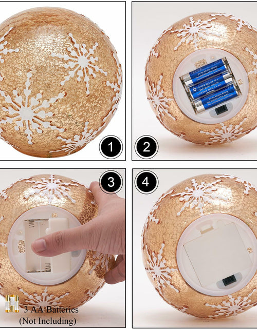 Load image into Gallery viewer, Diahom Christmas Table Decorations 6in Champagne Gold Snowflake Ball
