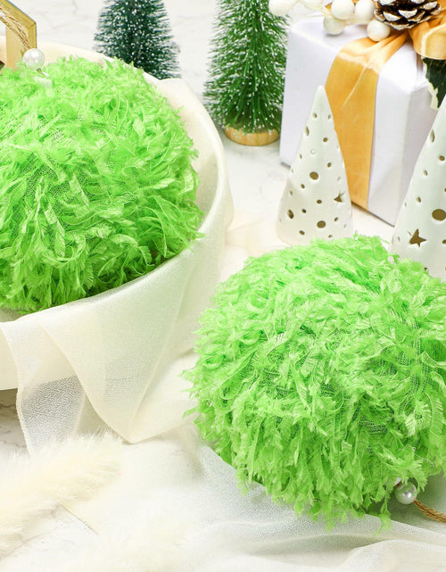 Load image into Gallery viewer, Syhood 2 Pcs Green Furry Large Christmas Ball Ornaments 4.72in

