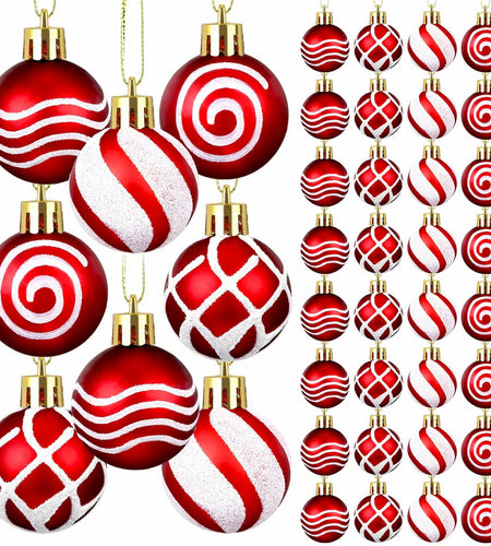 Shappy 72 Pc Mini Red Christmas Ball Ornaments 1.2 Inch Xmas Decor