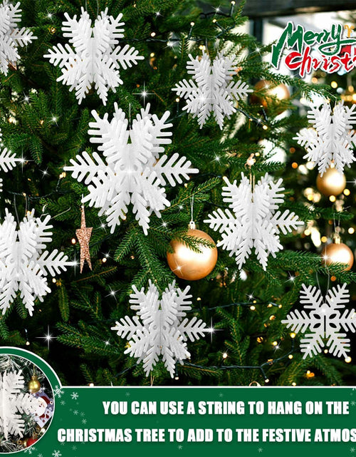 Load image into Gallery viewer, 8 PCS 3D Glitter Snowflake Decorations White Christmas Tabletop Decor
