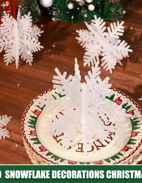 Load image into Gallery viewer, 8 PCS 3D Glitter Snowflake Decorations White Christmas Tabletop Decor
