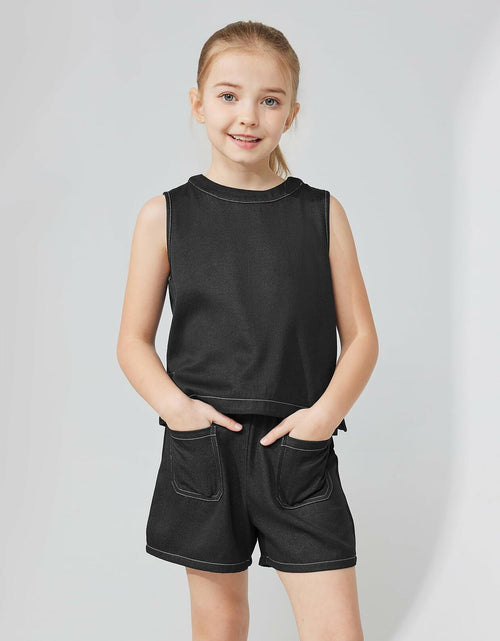 Load image into Gallery viewer, Handfrog Girls Denim Tank Top Wide Leg Pants Set Blue Size 2025
