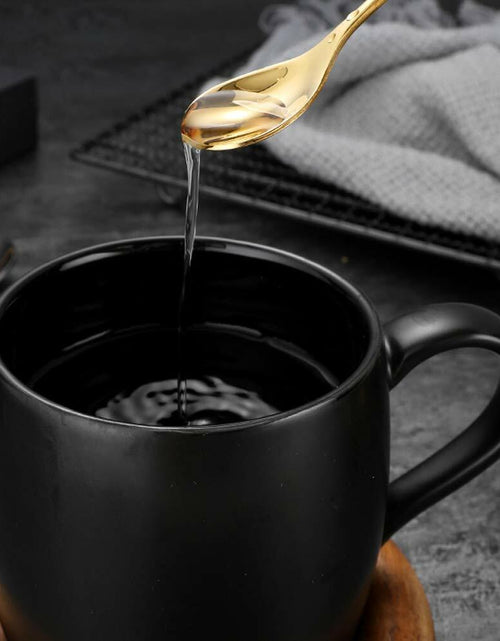 Load image into Gallery viewer, AnSaw 16-Pack Elegant Gold Leaf 4.7" Espresso Spoons Stainless Steel Mini
