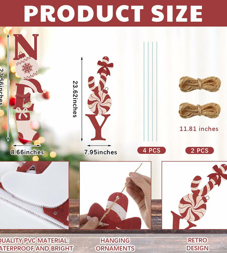 Memorywuu Christmas Noel & Joy Yard Signs 2 Pcs with Stakes Outdoor Decor