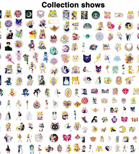 Babymiu Anime Moon Stickers 200 Pcs Vinyl Decals Party Supplies BA189