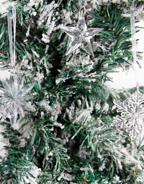 Load image into Gallery viewer, Ceoyiler 18 Pc 3D White Snowflake Christmas Tree Ornaments Hanging Decor
