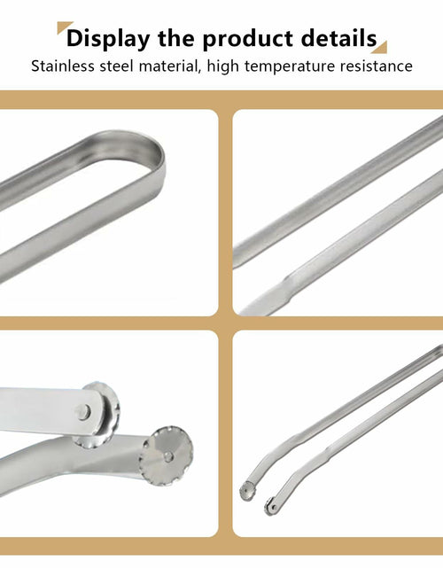 Load image into Gallery viewer, QKFU Stainless Steel BBQ Rotating Tongs for Meat and Vegetables 15 Inch
