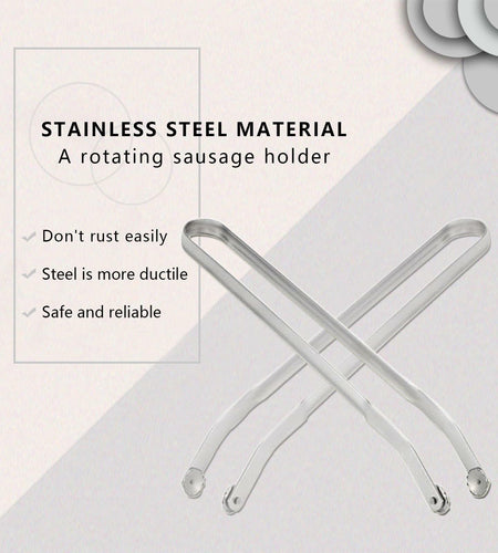 QKFU Stainless Steel BBQ Rotating Tongs for Meat and Vegetables 15 Inch
