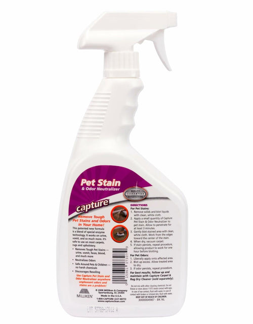 Load image into Gallery viewer, Capture Pet Stain &amp; Odor Neutralizer Spray 32oz Carpet Wood Leather Rug
