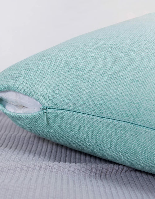 Load image into Gallery viewer, Jepeak Linen Throw Pillow Covers 16x24 Inch Pack of 2 Light Teal
