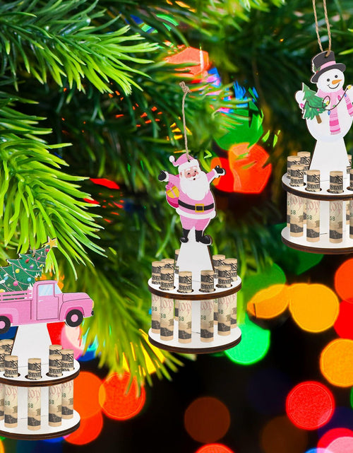 Load image into Gallery viewer, Weysat 3 Pcs Christmas Money Holder Ornaments Wooden Black Cat Xmas Decor
