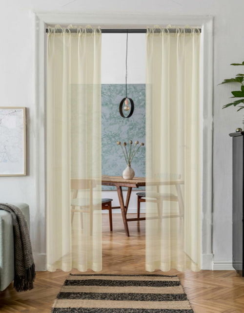 Load image into Gallery viewer, AZRMT Curtains 2 Panels 37x63in Light Filtering Sheer Rod Pocket Soft Beige
