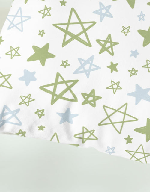 Load image into Gallery viewer, CaliTime Throw Pillow Covers Pack of 2 Cozy Fleece Stars 18x18in Sage Green
