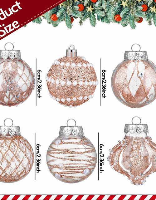 Load image into Gallery viewer, 12 Pack White Glitter Christmas Ball Ornaments 2.36in Plastic Xmas Decor
