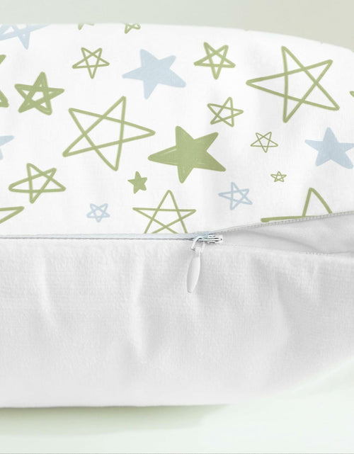 Load image into Gallery viewer, CaliTime Throw Pillow Covers Pack of 2 Cozy Fleece Stars 18x18in Sage Green
