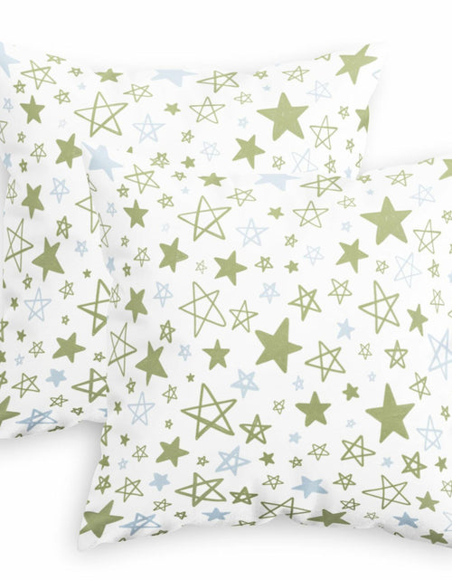 Load image into Gallery viewer, CaliTime Throw Pillow Covers Pack of 2 Cozy Fleece Stars 18x18in Sage Green
