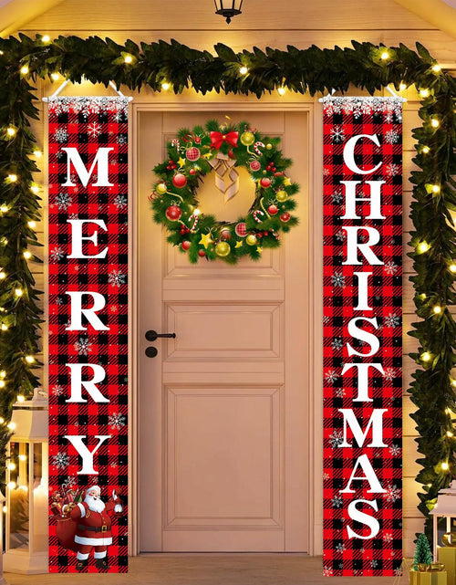 Load image into Gallery viewer, Leuceiy Christmas Banner Santa Snow Outdoor Yard Porch Sign Decoration
