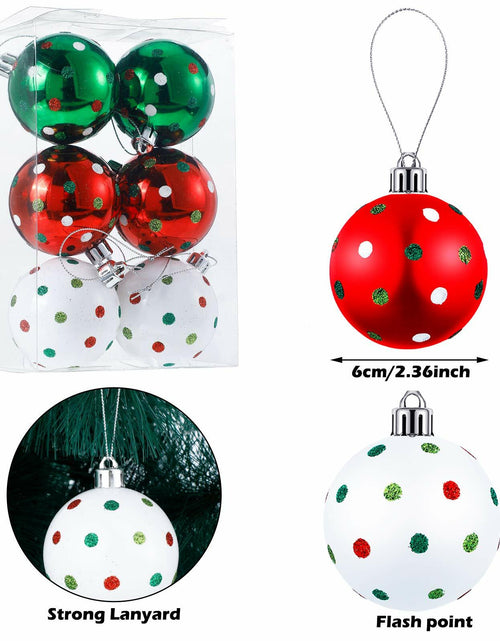 Load image into Gallery viewer, Sumind Christmas Balls Ornaments 6 Pcs 2.4in Swirl Candy Red Green Xmas
