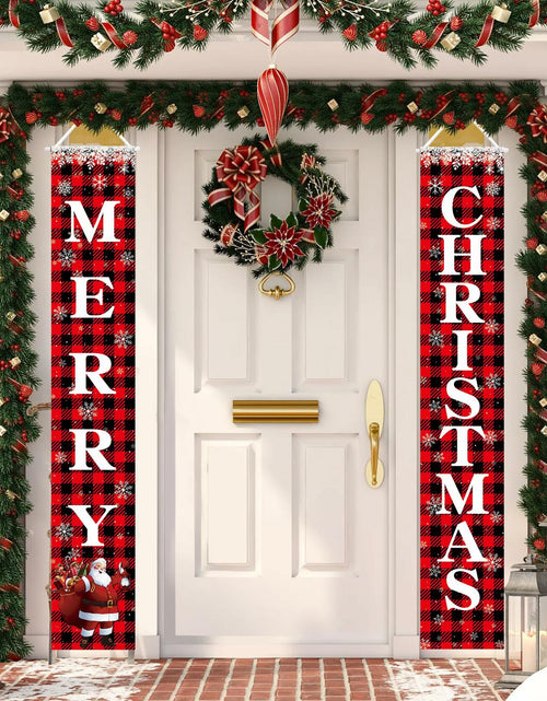 Load image into Gallery viewer, Leuceiy Christmas Banner Santa Snow Outdoor Yard Porch Sign Decoration
