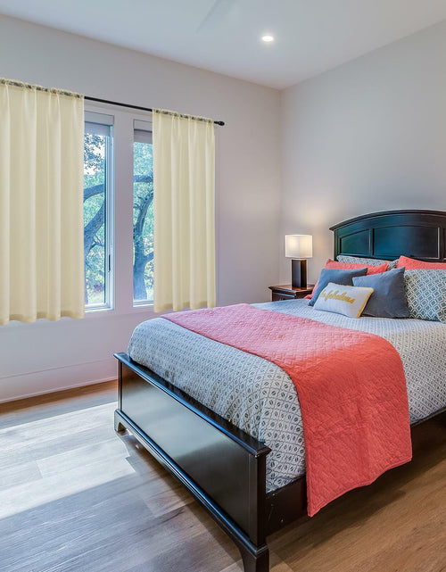 Load image into Gallery viewer, AZRMT Curtains 2 Panels 37x63in Light Filtering Sheer Rod Pocket Soft Beige
