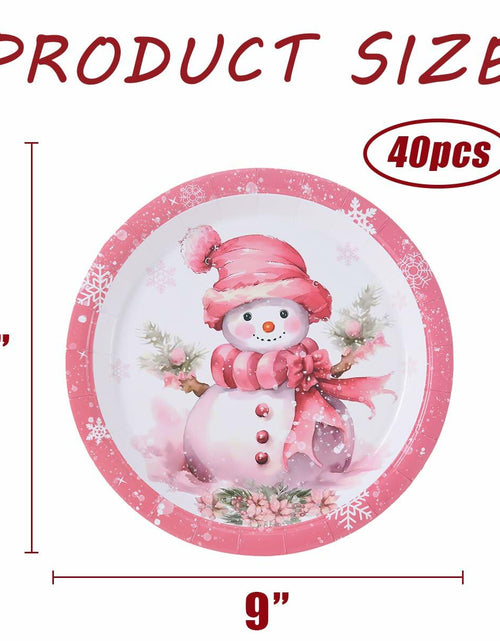 Load image into Gallery viewer, JASSEWRLY 40Pcs Christmas Snowman Disposable Paper Plates Holiday Party
