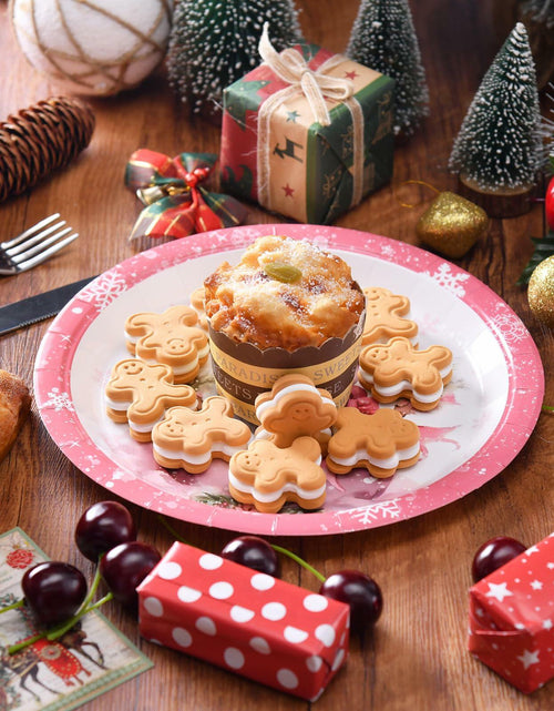 Load image into Gallery viewer, JASSEWRLY 40Pcs Christmas Snowman Disposable Paper Plates Holiday Party
