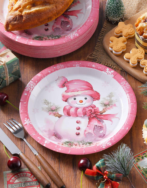 Load image into Gallery viewer, JASSEWRLY 40Pcs Christmas Snowman Disposable Paper Plates Holiday Party
