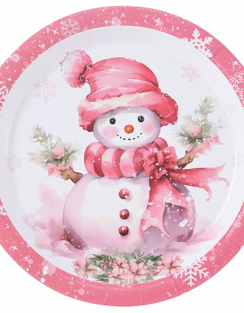 Load image into Gallery viewer, JASSEWRLY 40Pcs Christmas Snowman Disposable Paper Plates Holiday Party
