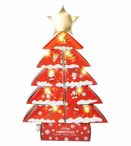 Decoration Boxes Tree Shape LED Light Gift Boxes 19.8x13.6x2.6in Set of 11