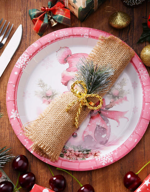 Load image into Gallery viewer, JASSEWRLY 40Pcs Christmas Snowman Disposable Paper Plates Holiday Party
