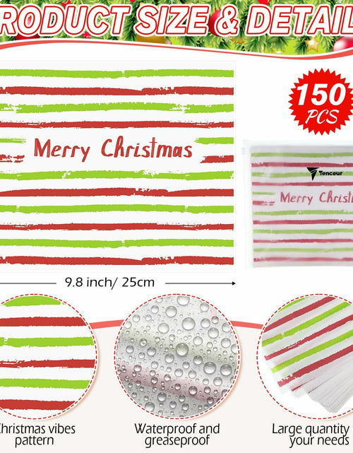 Load image into Gallery viewer, Tenceur 150 Pcs Christmas Wax Paper Sheets Red Green Striped Parchment
